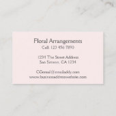 パーソナライズなバニーウサギが付いている花のピンクの花 名刺 (裏面)