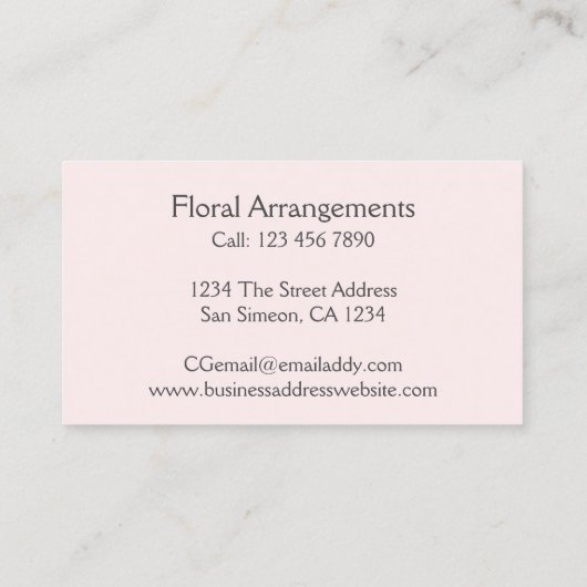 パーソナライズなバニーウサギが付いている花のピンクの花 名刺 (裏面)