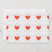 パーソナライズなバニー及びハートの静止したカード ノートカード (裏面)