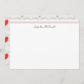 パーソナライズなバニー及びハートの静止したカード ノートカード (正面/裏面)