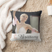 パーソナライズなバレエの写真のバレリーナの名前のスリッパ クッション (ブランケット)
