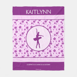 パーソナライズなバレエダンサーのデキセドリン錠の花柄 フリースブランケット