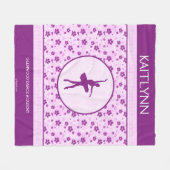 パーソナライズなバレエダンサーのデキセドリン錠の花柄 フリースブランケット (正面(横))