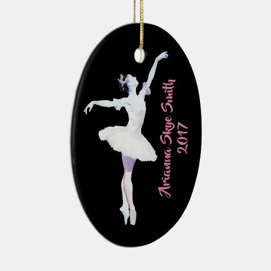 パーソナライズなバレリーナのオーナメント、ダンサーのためのギフト セラミックオーナメント (右)
