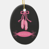 パーソナライズなバレリーナのクリスマスのオーナメント セラミックオーナメント (裏面)