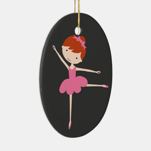 パーソナライズなバレリーナのクリスマスのオーナメント セラミックオーナメント (右)