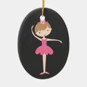 パーソナライズなバレリーナのクリスマスのオーナメント セラミックオーナメント (正面)