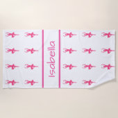 パーソナライズなバレリーナのビーチタオル ビーチタオル (正面)