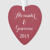 パーソナライズなバレンタインのハート オーナメント (正面)