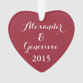 パーソナライズなバレンタインのハート オーナメント (正面)