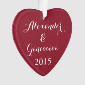 パーソナライズなバレンタインのハート オーナメント (正面)