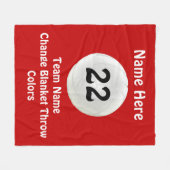 パーソナライズなバレーボールのブランケットの文字、色 フリースブランケット (正面(横))