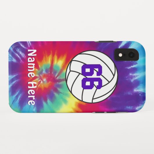 パーソナライズなバレーボールの電話箱の絞り染めのデザイン Case-Mate iPhoneケース (裏面(横))