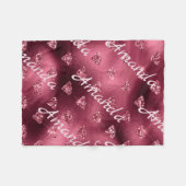 パーソナライズなバーガンディのダイヤモンド フリースブランケット (正面(横))