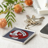 パーソナライズなバーガンディのバレーボールのキーホルダー キーホルダー (側面)