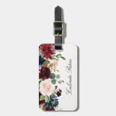 パーソナライズなバーガンディの花束| ラゲッジタグ (正面縦)