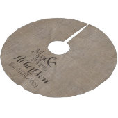 パーソナライズなバーラップ一見の素朴な結婚式の記念品 ブラッシュドポリエステルツリースカート (アングル)