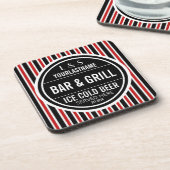 パーソナライズなバー兼グリルの白黒の赤 コースター (左側)