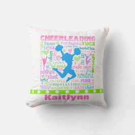 パーソナライズなパステル調のチアリーティングはタイポグラフィを言い表わします クッション
