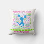 パーソナライズなパステル調のチアリーティングはタイポグラフィを言い表わします クッション (裏面)