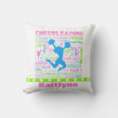 パーソナライズなパステル調のチアリーティングはタイポグラフィを言い表わします クッション (正面)