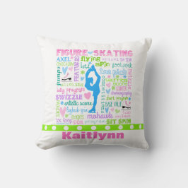 パーソナライズなパステル調のフィギュアスケート選手はタイポグラフィを言い表わします クッション