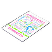 パーソナライズなパステル調の体操はタイポグラフィを言い表わします ノートブック (左側)