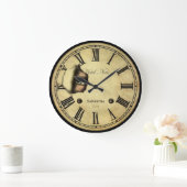 パーソナライズなパリの気色悪いホテル ラージ壁時計 (ホーム)