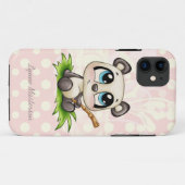 パーソナライズなパンダのピンクの水玉模様のiphone 5の場合 Case-Mate iPhoneケース (裏面(横))