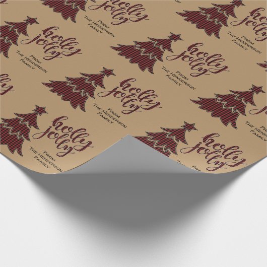 パーソナライズなヒイラギのすてきなクリスマスの包装紙 ラッピングペーパー (角)