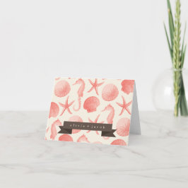 パーソナライズなヒトデの結婚は-珊瑚感謝していしています ノートカード