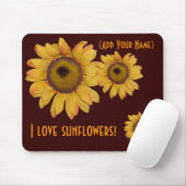パーソナライズなヒマワリのマウスパッド マウスパッド (マウス)