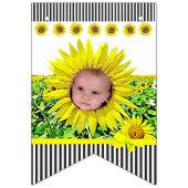 パーソナライズなヒマワリの誕生会の旗 バンティングフラッグ (第3の旗)