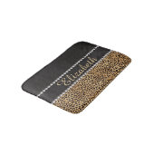 パーソナライズなヒョウの点のラインストーンのダイヤモンド バスマット (アングル)