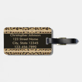 パーソナライズなヒョウの点の住所 ラゲッジタグ (裏面横)