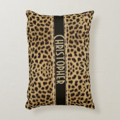 パーソナライズなヒョウの点の皮のプリント アクセントクッション (正面(垂直))