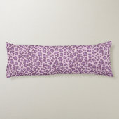 パーソナライズなヒョウの紫色のラベンダーの抱き枕 ボディピロー (裏面)
