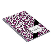 パーソナライズなヒョウの紫色の白黒のノート ノートブック (右側)