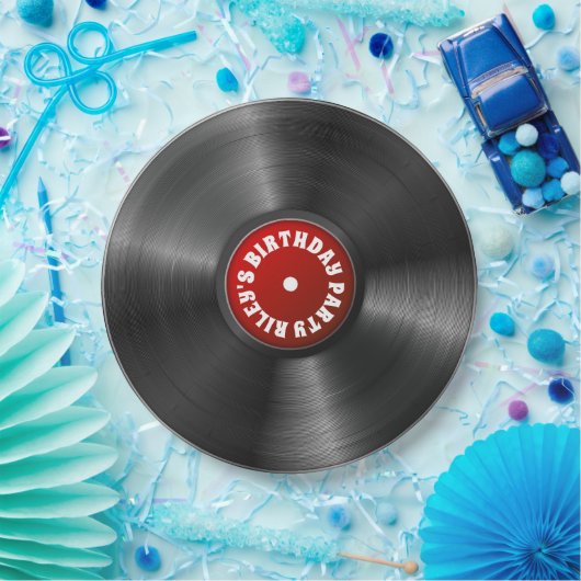 パーソナライズなビニールのアルバム記録赤いパーティー ペーパープレート (パーティー)