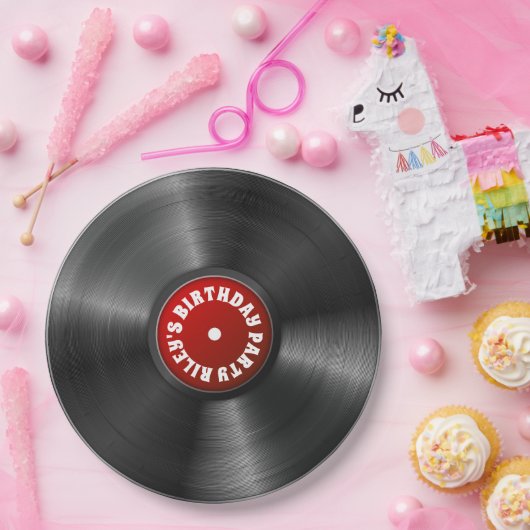 パーソナライズなビニールのアルバム記録赤いパーティー ペーパープレート (パーティー)