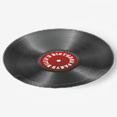 パーソナライズなビニールのアルバム記録赤いパーティー ペーパープレート (アングル)