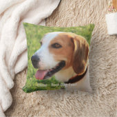 パーソナライズなビーグル犬犬の写真および犬の名前 クッション (ブランケット)