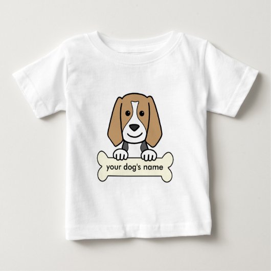 パーソナライズなビーグル犬 ベビーTシャツ (正面)