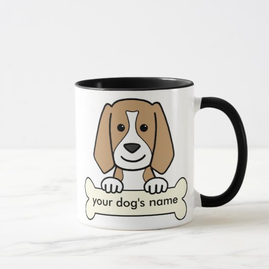 パーソナライズなビーグル犬 マグカップ (右)