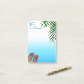 パーソナライズなビーチのビーチサンダル ポストイット (デスク上)