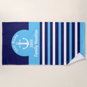 パーソナライズなビーチタオル-青く航海のないかり ビーチタオル (正面)