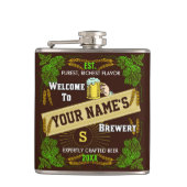 パーソナライズなビール醸造所の歓迎: ホツプのオオムギビール フラスク (正面)