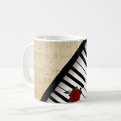 パーソナライズなピアノはマグを調整します コーヒーマグカップ (正面左)