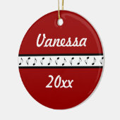 パーソナライズなピアノ音楽オーナメントのギフト セラミックオーナメント (左)