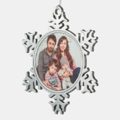 パーソナライズなピューターの雪片のオーナメント スノーフレークピューターオーナメント (右)